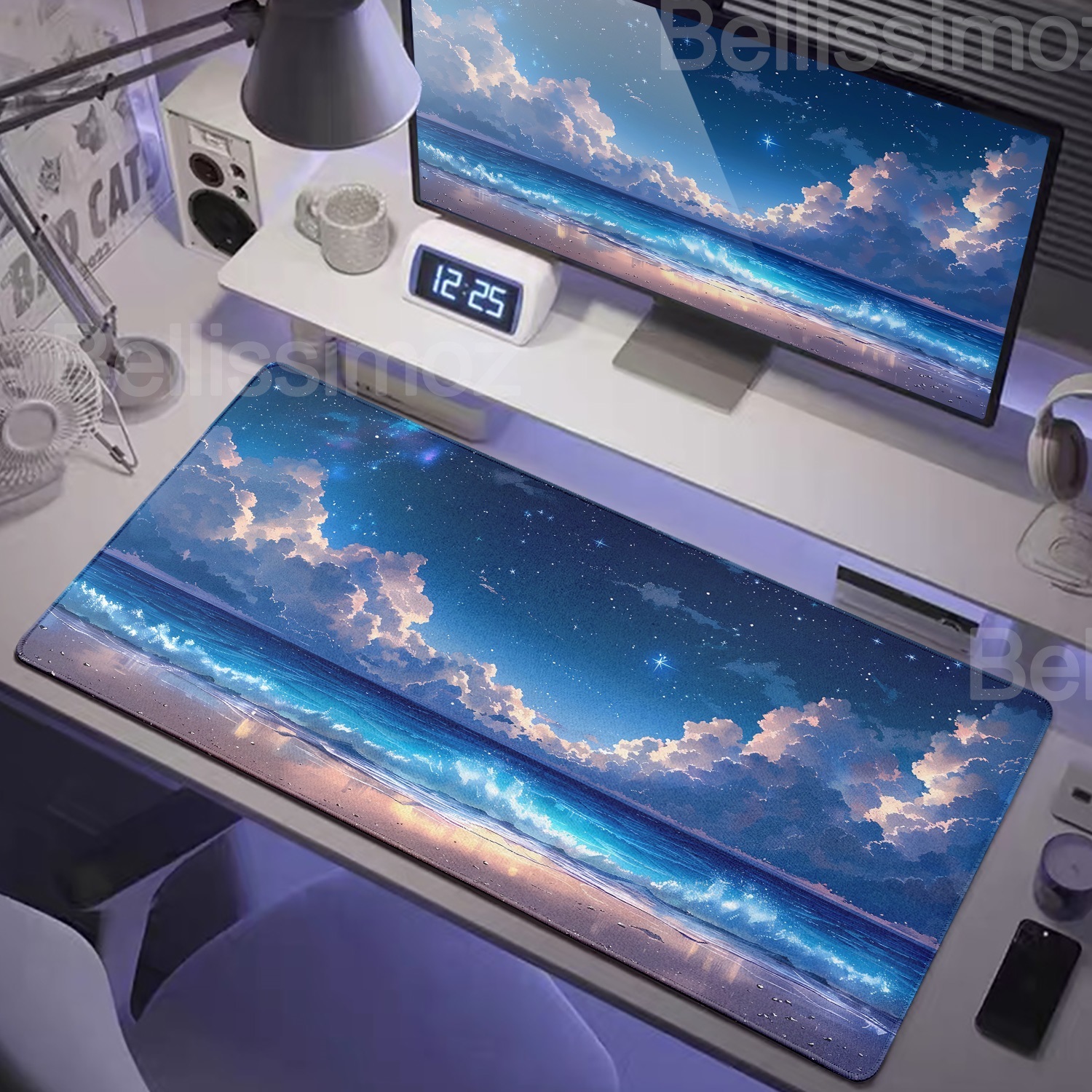 Gaming Console Cloud - 900*400Office Blue Mousepad Sky Cloud Mouse