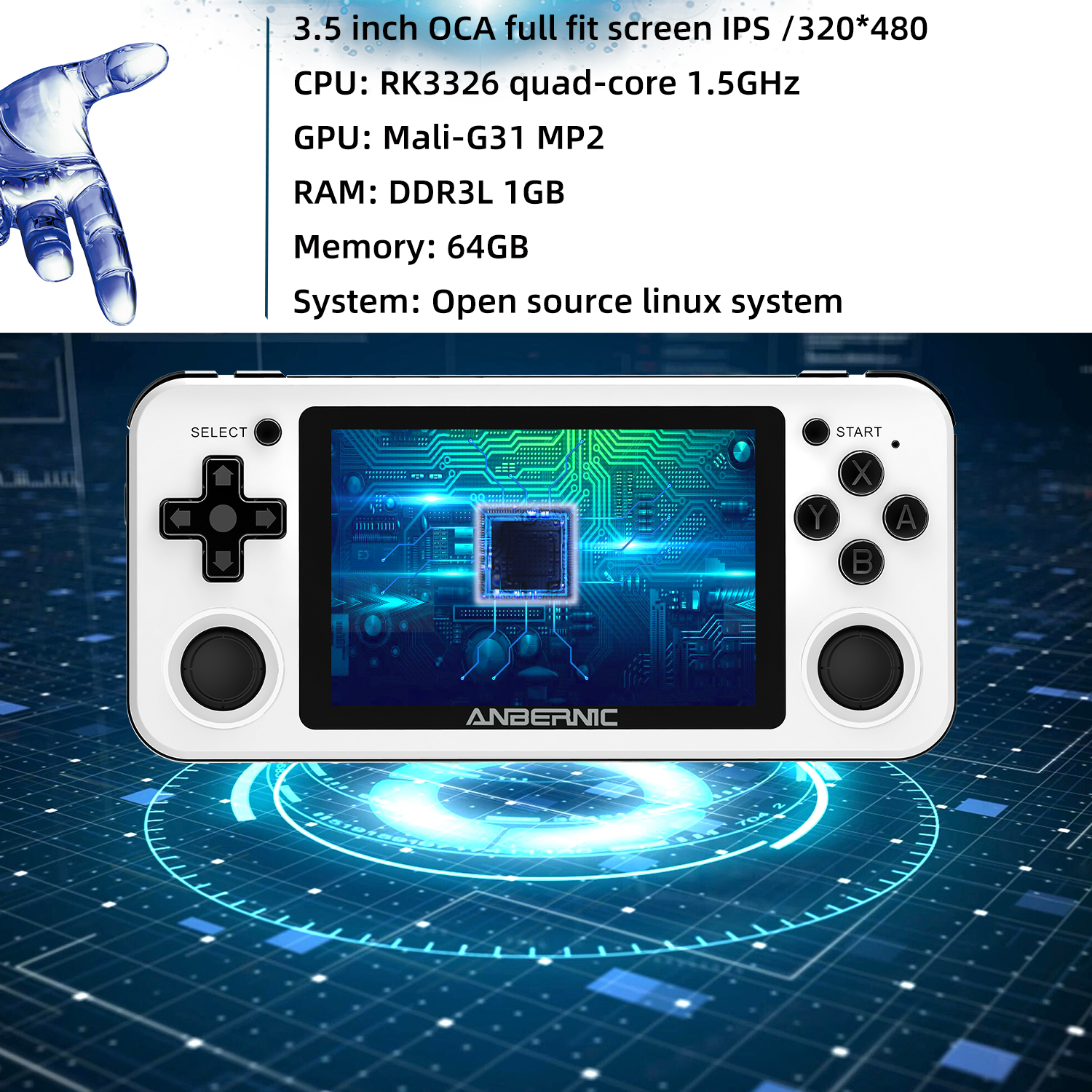 ANBERNIC RG351P Handheld Retro - Gaming Console Ayaneo reseña y precio