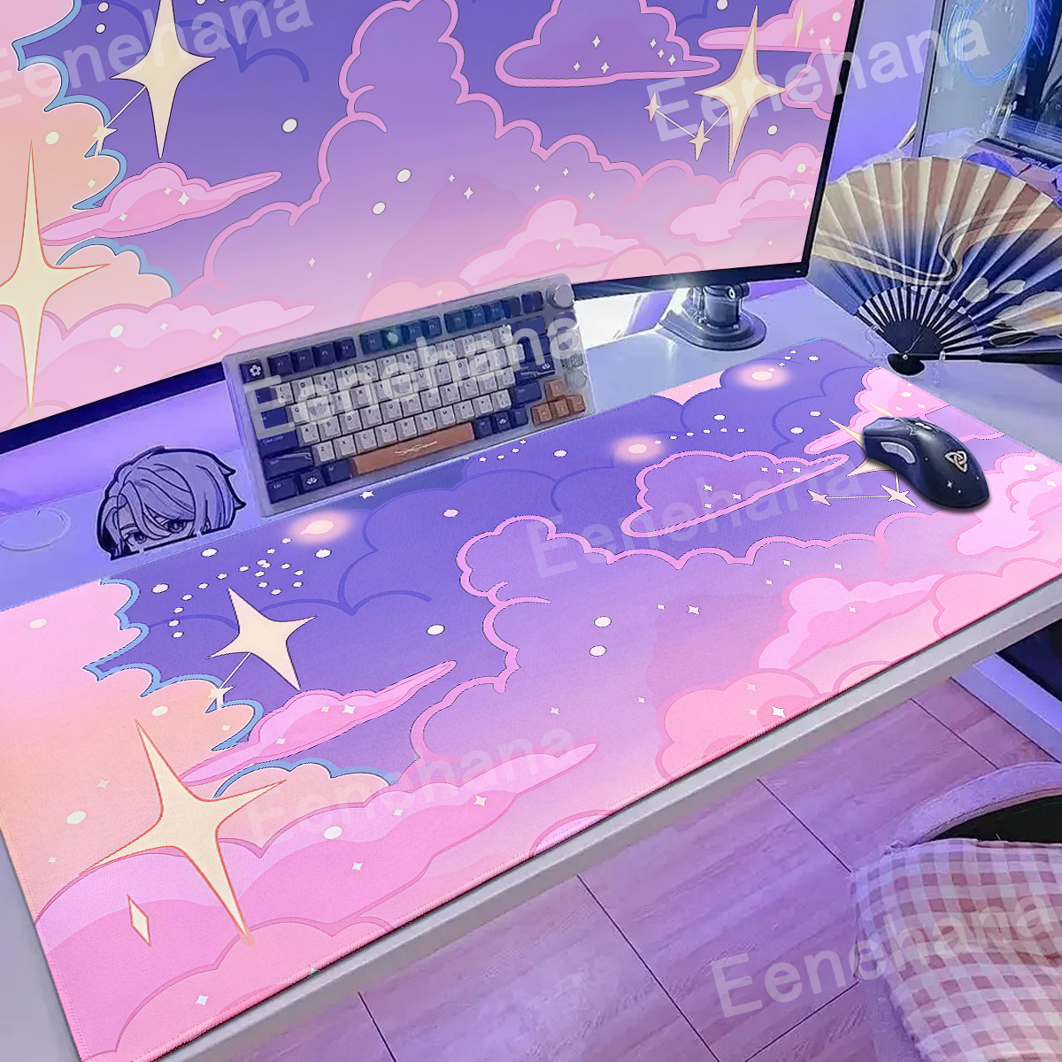 Xxl Art Clouds & Stars Pink Mo - Gaming Console Cloud reseña y precio