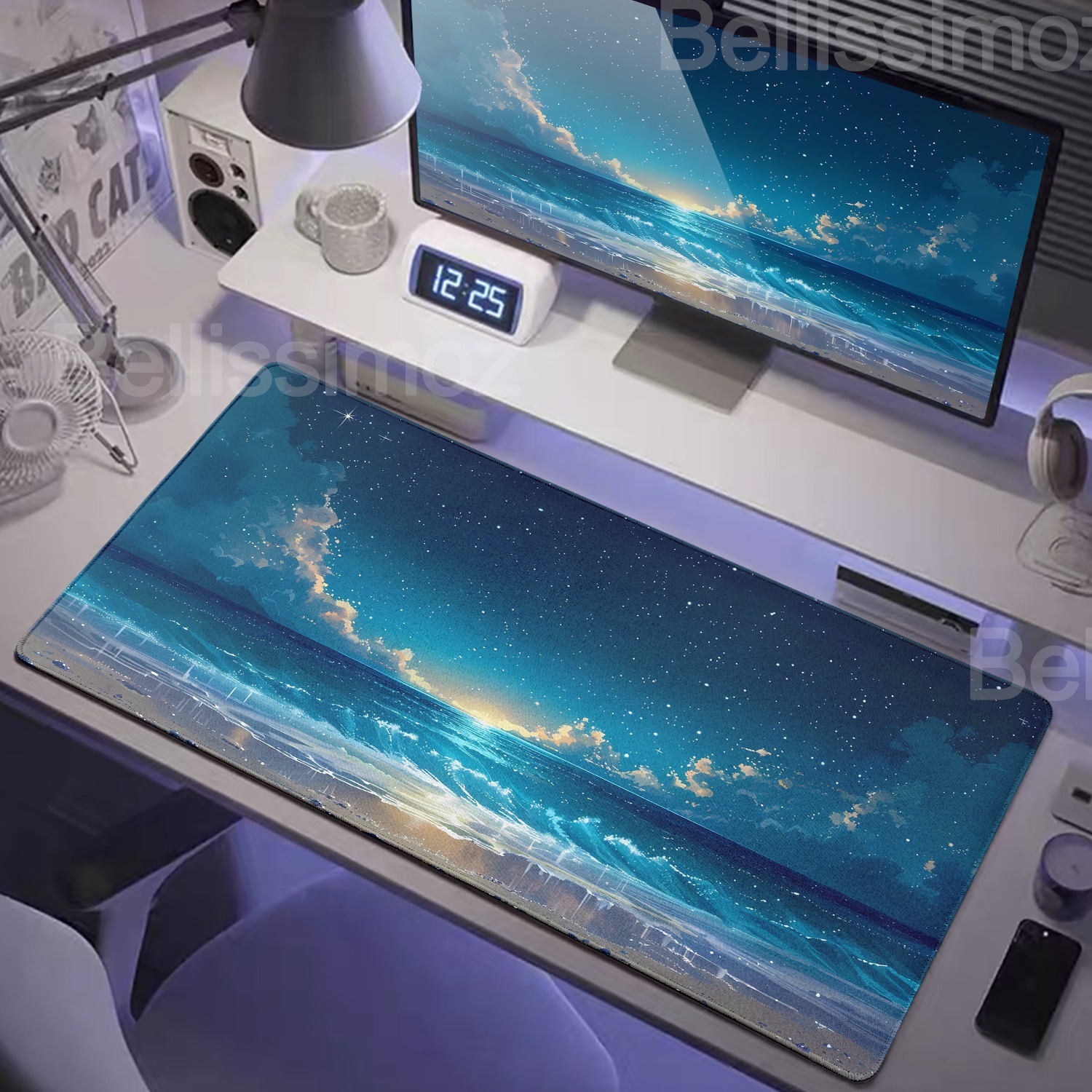 900*400Office Blue Mousepad Sk - Gaming Console Cloud reseña y precio